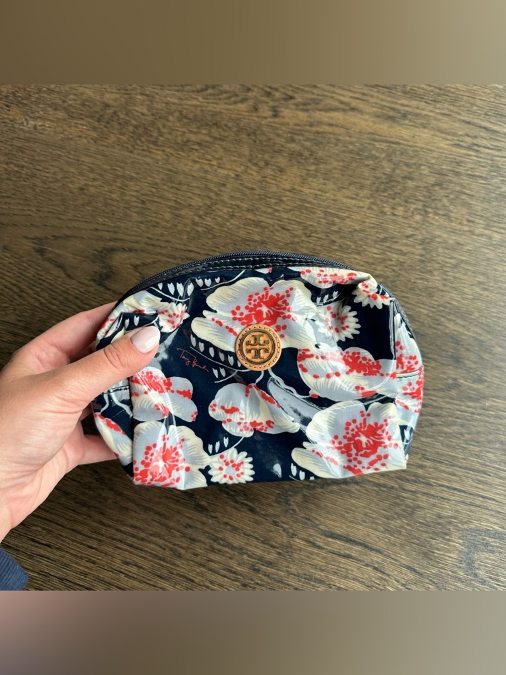Tory Burch Small Floral Cosmetic / Toiletry Pouch